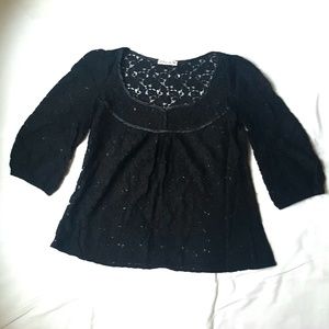 Black lace blouse
